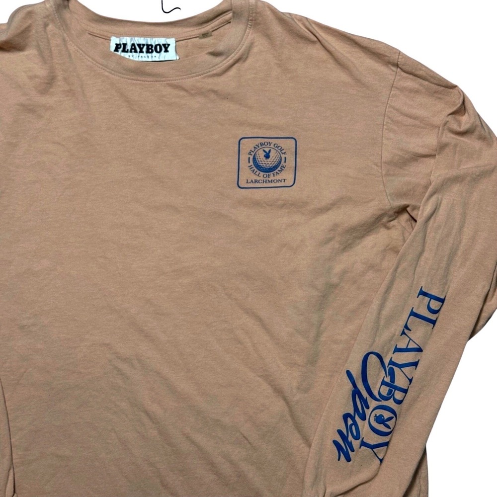 Playboy Golf Hall of Fame Larchmont Long Sleeve T Shirt Tan Mens XL - Picture 2 of 6